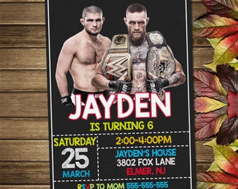 Printable UFC Birthday Party Invitation