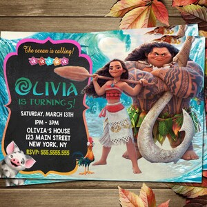 Druckbare Moana Geburtstagsparty Einladung