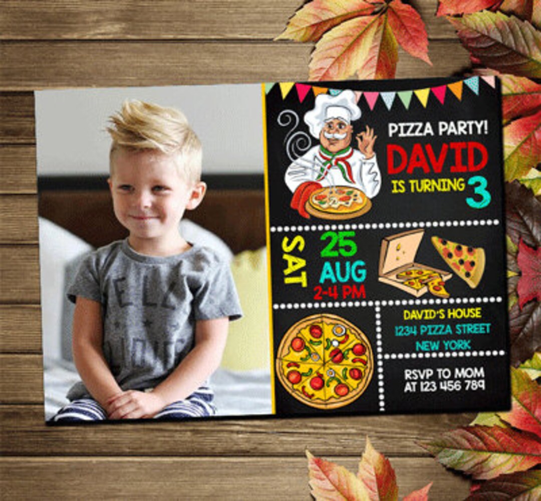 Printable Pizza Birthday Party Invitation - Etsy