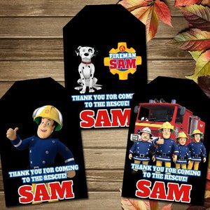 Printable Fireman Sam Thank You Tag