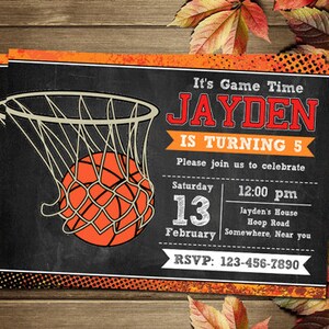 Printable Basketball Birthday Party Invitation
