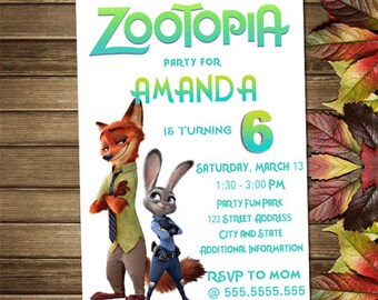 Invitación imprimible para fiesta de cumpleaños de Zoo Things