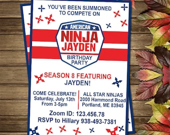 Printable Warrior Birthday Party Invitation