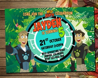 Printable Wild Kratts Things Birthday Party Invitation