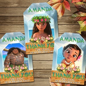 Druckbare Moana Thank You Tag