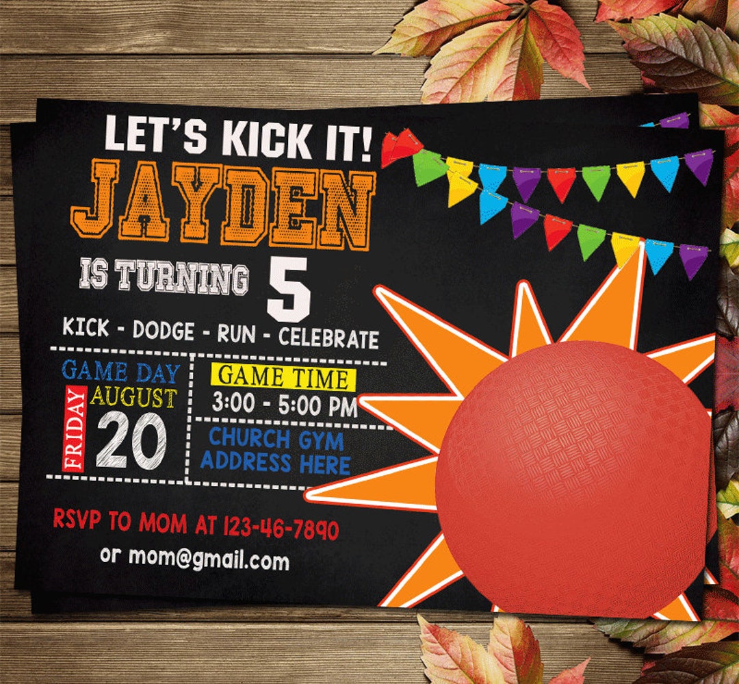 Printable Dodgeball Birthday Party Invitation Etsy