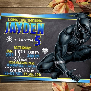 Printable Black Panther Birthday Party Invitation - Etsy
