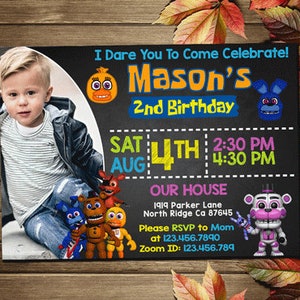 Printable Five Nights At Freddys Birthday Party Invitation