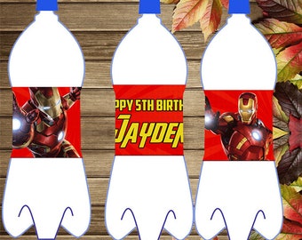 Printable Iron Man Bottle Labels