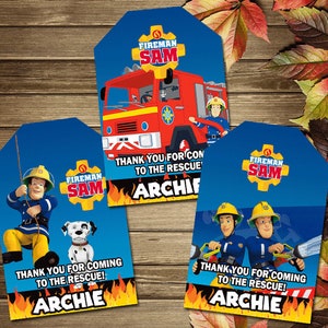 Printable Fireman Sam Thank You Tag