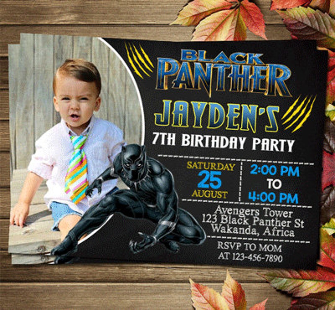 printable-black-panther-birthday-party-invitation-etsy for Free Printable Black Panther Invitations Printable Black Panther Birthday Party Invitation - Etsy for Free Printable Black Panther Invitations
