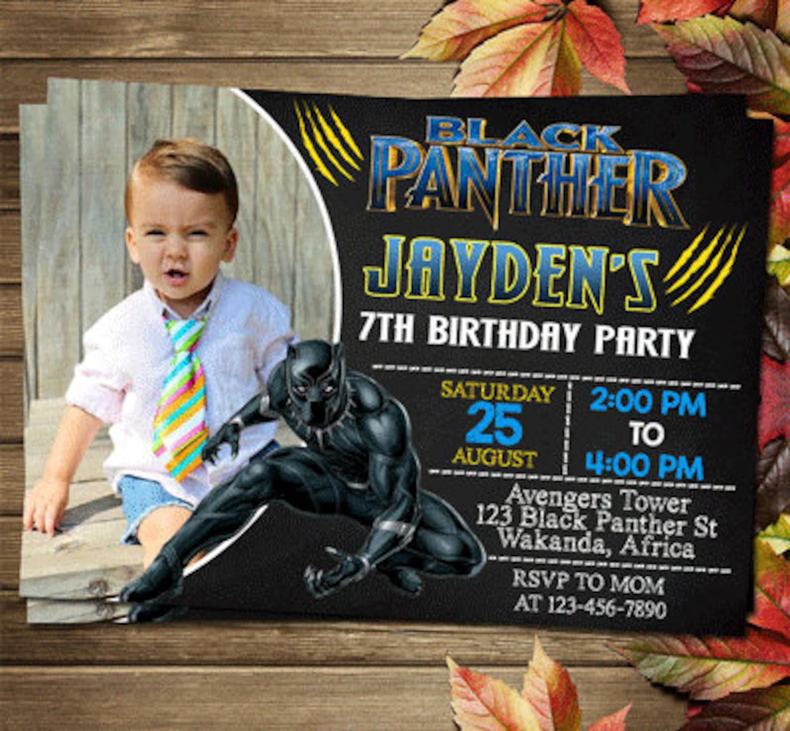 Printable Black Panther Birthday Party Invitation - Etsy