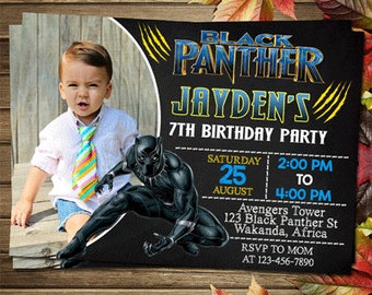 Printable Black Panther Birthday Party Invitation