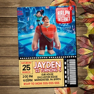 Printable Ralph Breaks The Internet Birthday Party Invitation