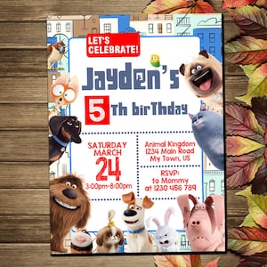 Printable Pets Birthday Party Invitation