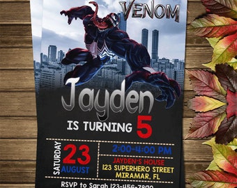 Printable Venom Birthday Party Invitation