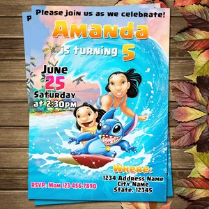 Printable Lilo and Stitch Birthday Party Invitation