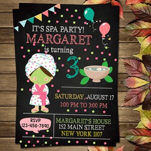 Printable Spa Birthday Party Invitation