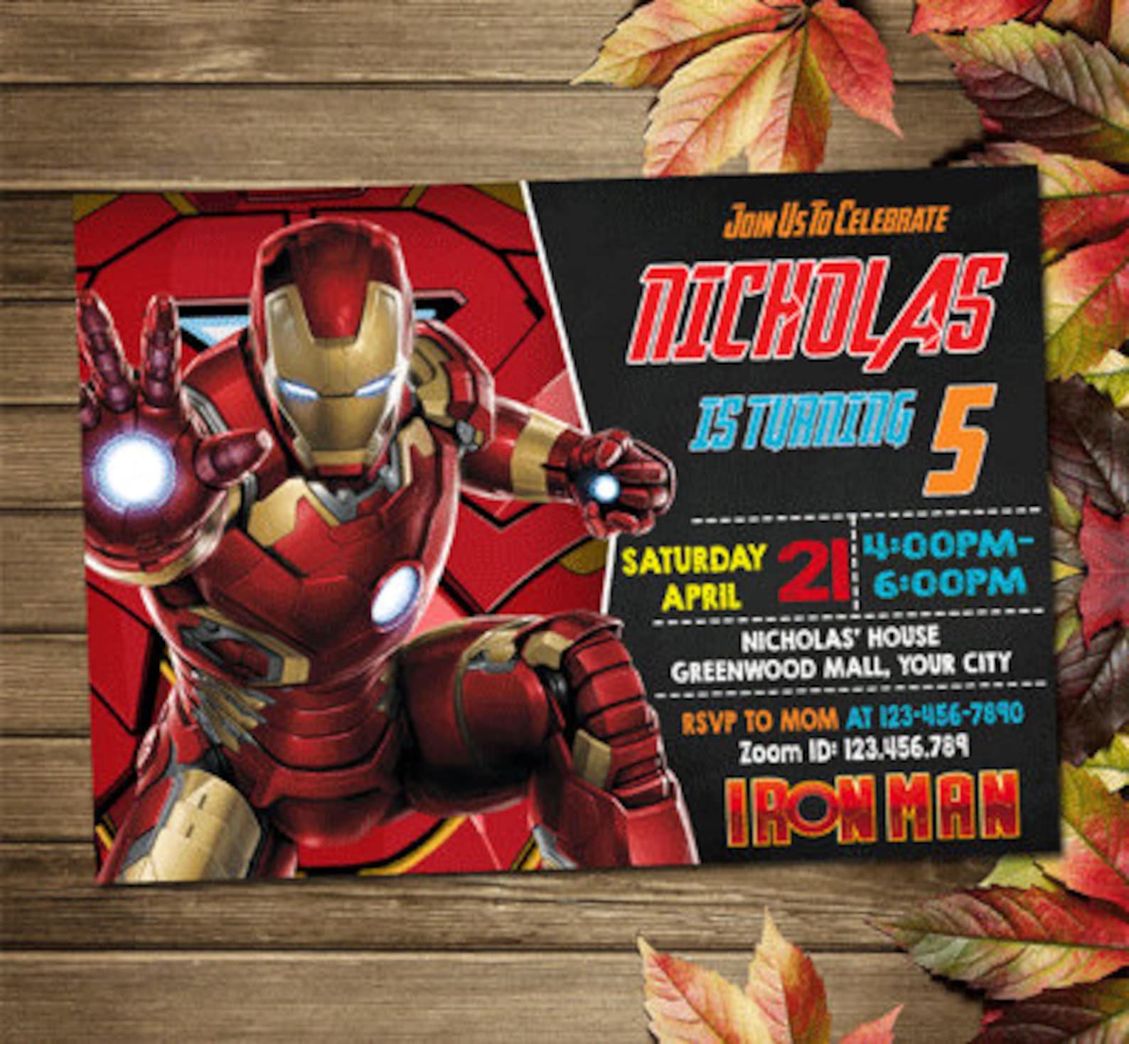 Printable Iron Man Birthday Party Invitation - Etsy
