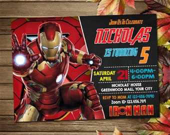 Printable Iron Man Birthday Party Invitation