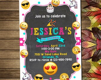 Printable Emoji Birthday Party Invitation