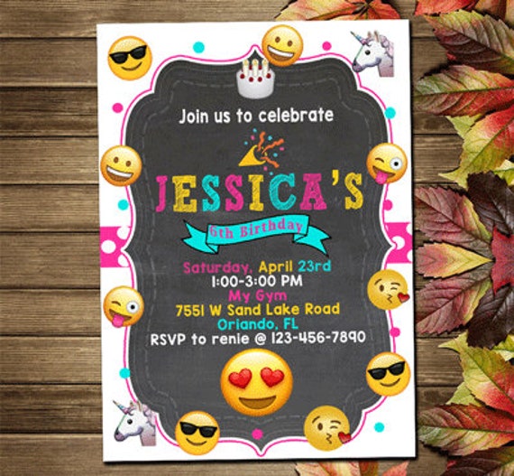Printable Emoji Birthday Party Invitation | Etsy