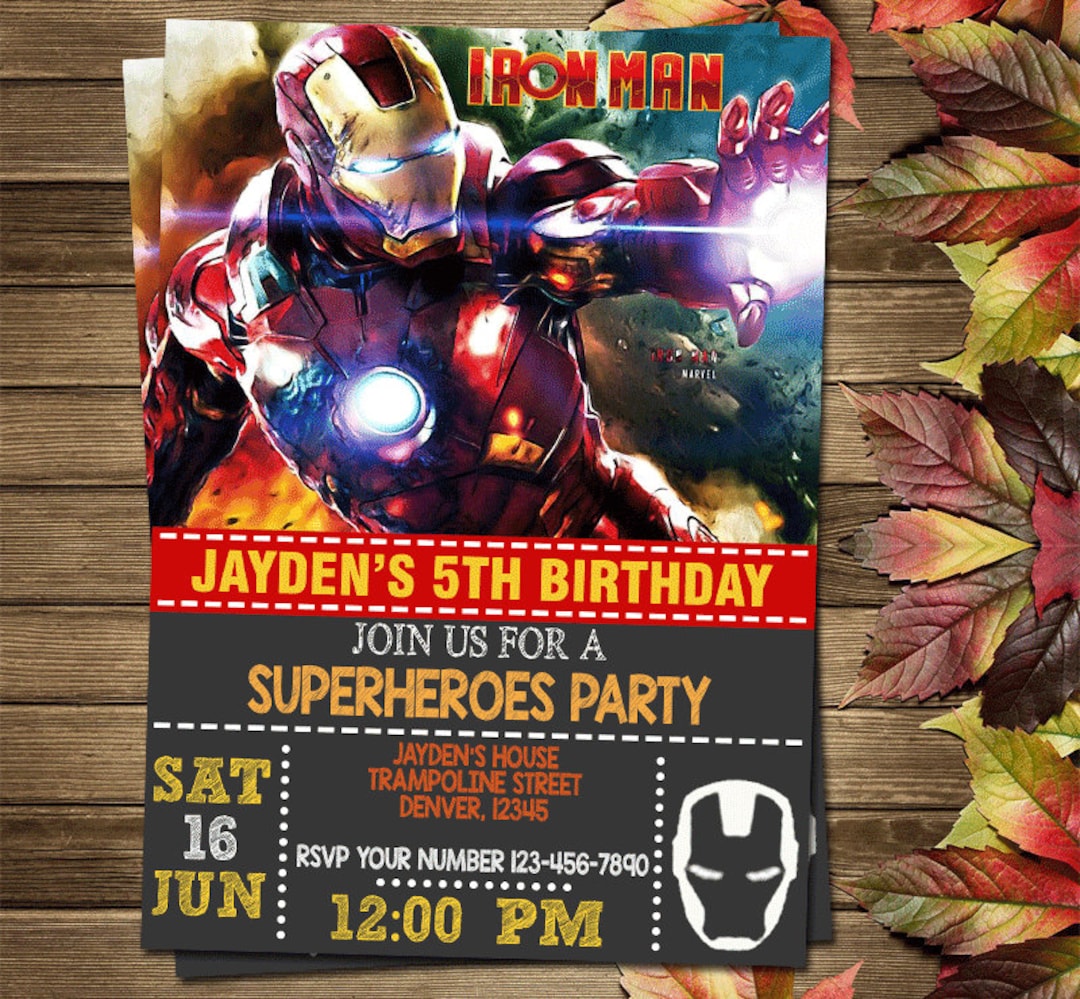 Printable Iron Man Birthday Party Invitation - Etsy