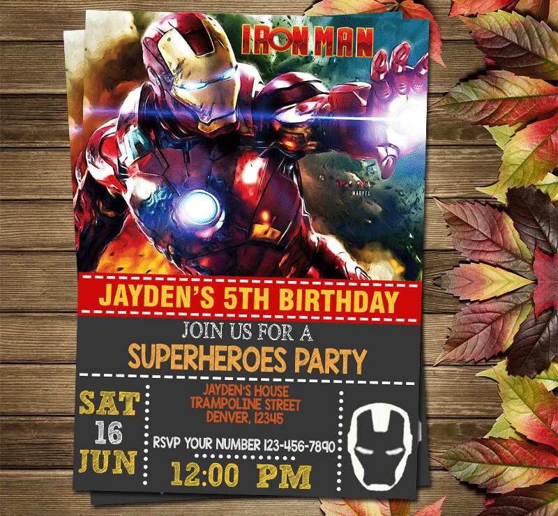 Printable Iron Man Birthday Party Invitation - Etsy Australia