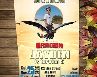 Printable How to train your dragon Birthday Party Invitation