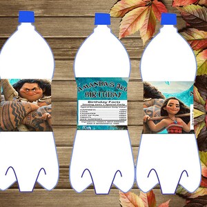 Printable Moana Bottle Labels - Etsy