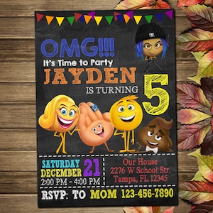 Printable Emoji Movie Birthday Party Invitation