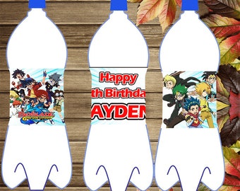 Etiquetas imprimibles para botellas de Beyblade