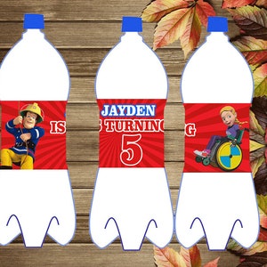 Printable Fireman Sam Bottle Labels