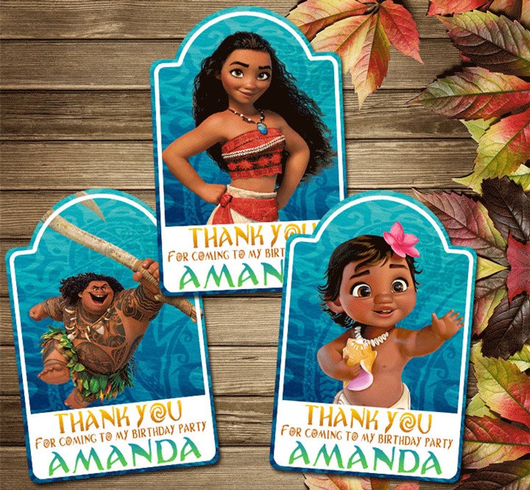 Printable Moana Thank You Tag - Etsy