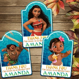 Druckbare Moana Thank You Tag
