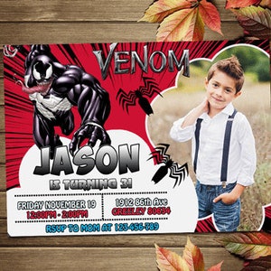 Printable Venom Birthday Party Invitation