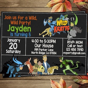 Printable Wild Kratts Birthday Party Invitation