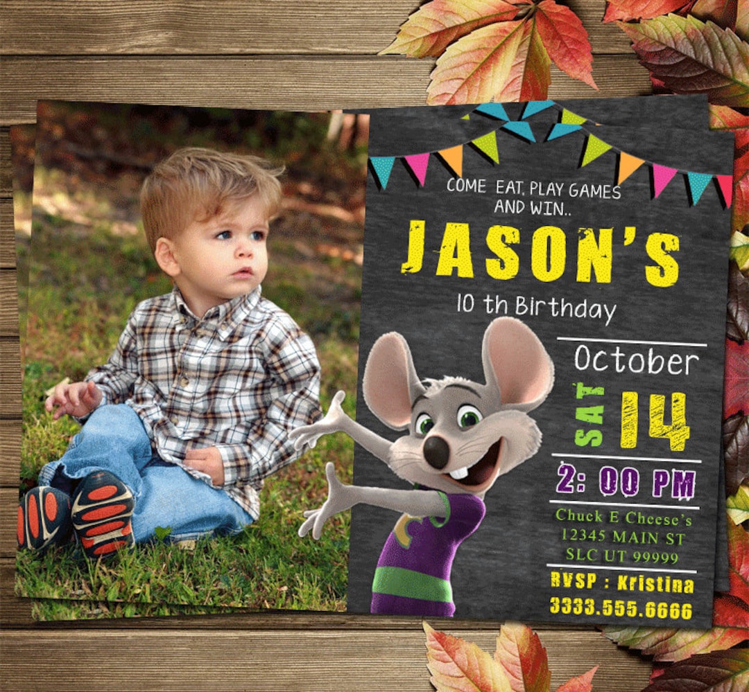 Printable Chuck E Cheese Birthday Party Invitation - Etsy printable-chuck-e-cheese-birthday-party-invitation-etsy