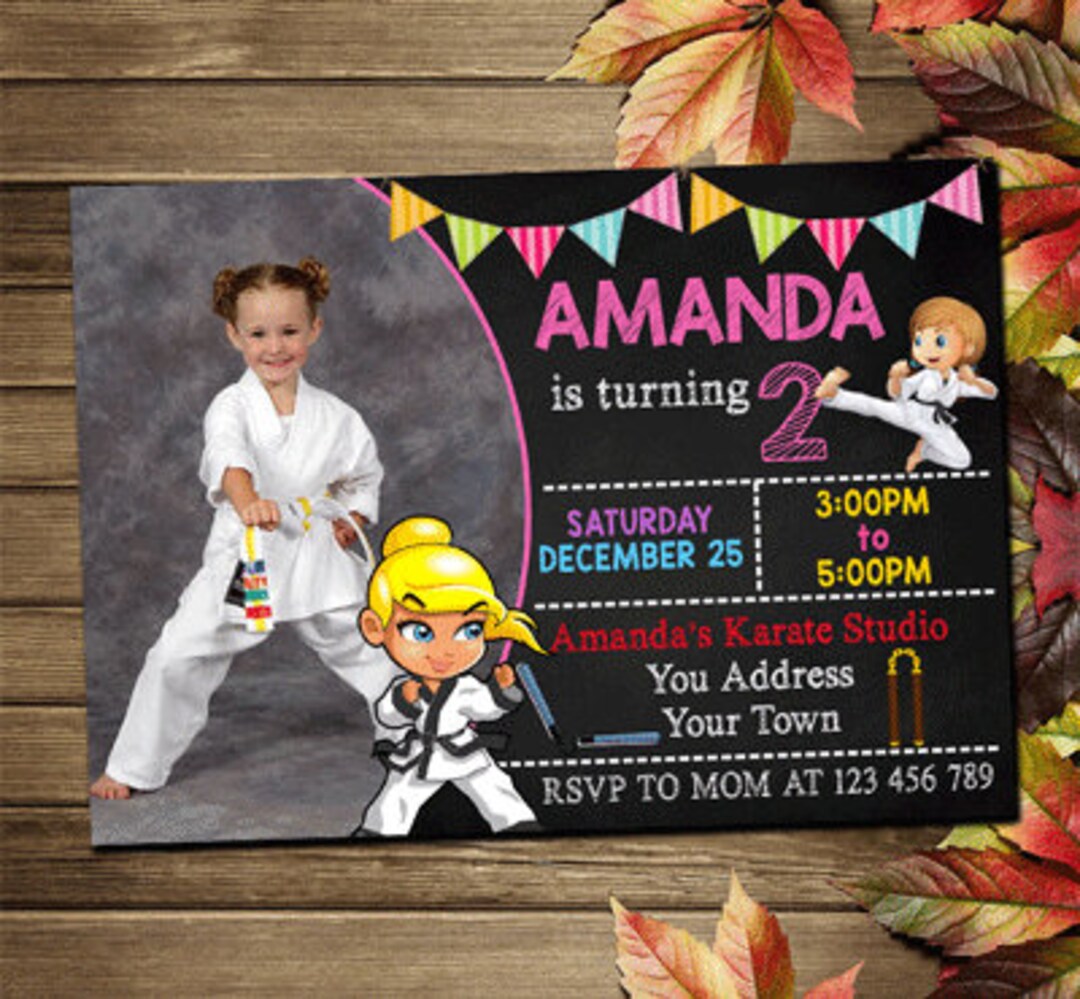 Printable Karate Birthday Party Invitation - Etsy