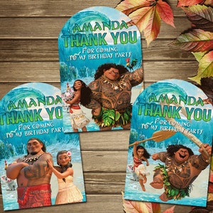 Druckbare Moana Thank You Tag