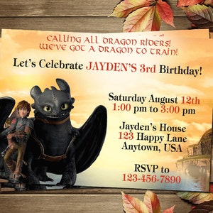 Printable Dragon Birthday Party Invitation