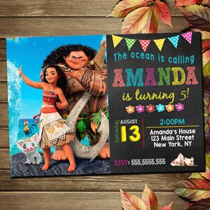 Printable Moana Birthday Party Invitation