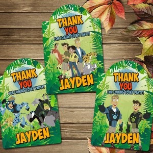 Etiqueta de agradecimento do Wild Kratts para impressão