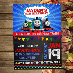 Invito stampabile per la festa di compleanno di Thomas Train
