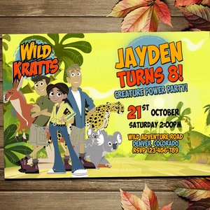 Printable Wild Kratts Birthday Party Invitation