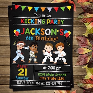 Printable Karate Birthday Party Invitation