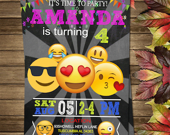 Printable Emoji Birthday Party Invitation