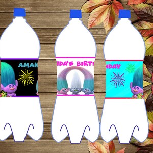 Printable Trolls Bottle Labels