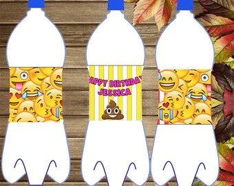 Printable Emoji Water Bottle Labels, Printable Emoji Labels, Emoji ...