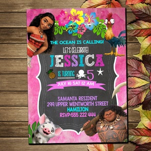 Printable Moana Birthday Party Invitation